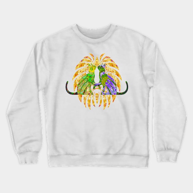 Hearts Of Green And Purple Crewneck Sweatshirt by crunchysqueak